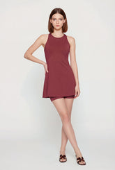Keyhole Detail Cross Back Tennis Dress with Shorts Lining
