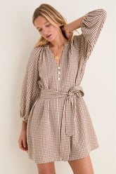 Brown Gingham Harlow Dress