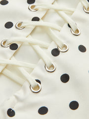 Polka Dot Lace-Up Back Dress