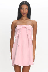 Lollipop Strapless Bow Bust Mini Dress Pink Sorbet