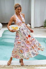 Costa Brava Halterneck Maxi Dress | La Festa