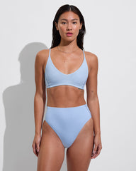 Hi Hi Bottom - Splash Stripe Horizontal: Blue Skies / Coconut