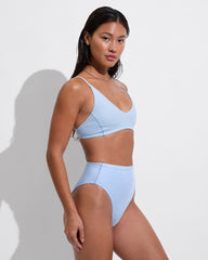Hi Hi Bottom - Splash Stripe Horizontal: Blue Skies / Coconut