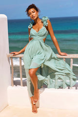 Carmen Gown Maxi Dress - Sage