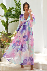 Coastlines Maxi Dress - Purple Multi