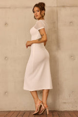 Echo Knit Midi Dress - White