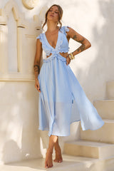 Gaining Ground Midi Dress - Steel Blue