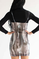 Glacier Dye Mesh Milkmaid Dress