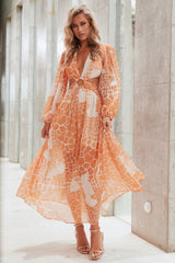 Here & There Maxi Dress - Orange