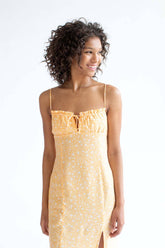 Mango Ditsy Floral Milkmaid Midi Dress