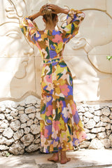 Pretty Please Maxi Dress - Yellow Multi