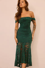 Style Stories Lace Maxi Dress - Forest Green
