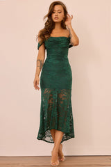 Style Stories Lace Maxi Dress - Forest Green