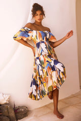 Sunny Spell Midi Dress - Blue Multi
