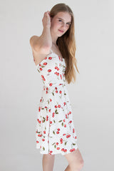 Cherry Print Tiered Mini Dress
