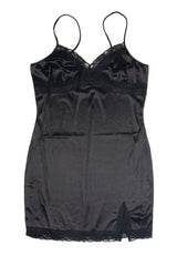 Extended Sizes Black Slip Mini Dress