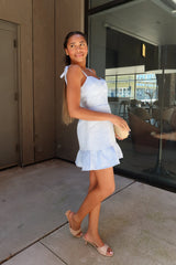 Natalie Blue Tie Strap Mini Dress