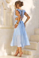 Gaining Ground Midi Dress - Steel Blue