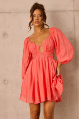 Like Honey Mini Dress - Coral