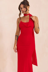 Lunaria Mesh Maxi Dress - Red