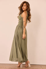 Painters Garden Maxi Dress - Olive