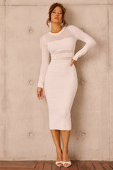 Risk Taker Knit Midi Dress - White