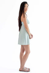 Sage Green Tie Back Floral Slip Dress