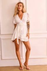 Tickle My Fancy Mini Dress - White