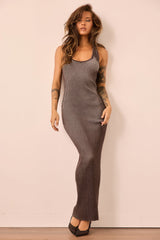 Vintage Desire Knit Maxi Dress - Chocolate