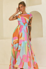 You For Me Woven Maxi Dress - Aqua Multi